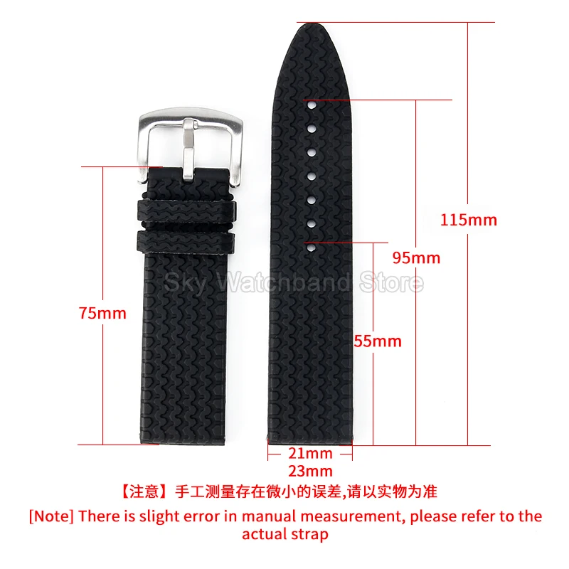 For Chopard Mille Miglia Black Silicone Watchband168511 168997 Soft Sweat-Resistant Straight Interface Premium Watch Accessories