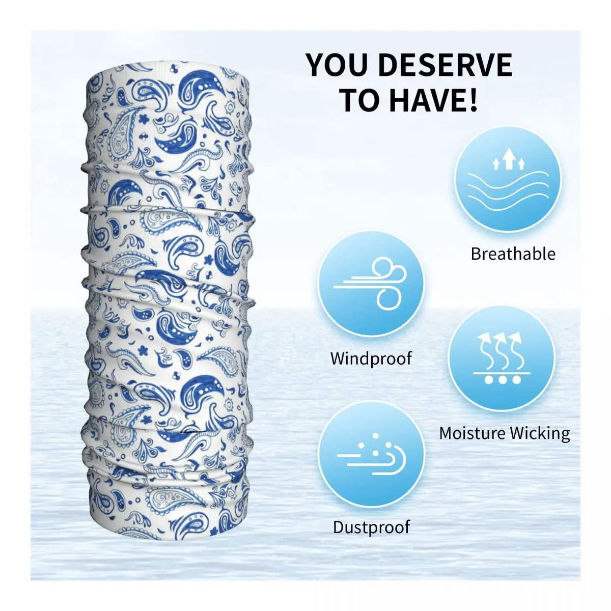 

Синяя бандана с узором пейсли, гетры с принтом, маска, шарф, теплая Балаклава для езды на велосипеде, унисекс для взрослых