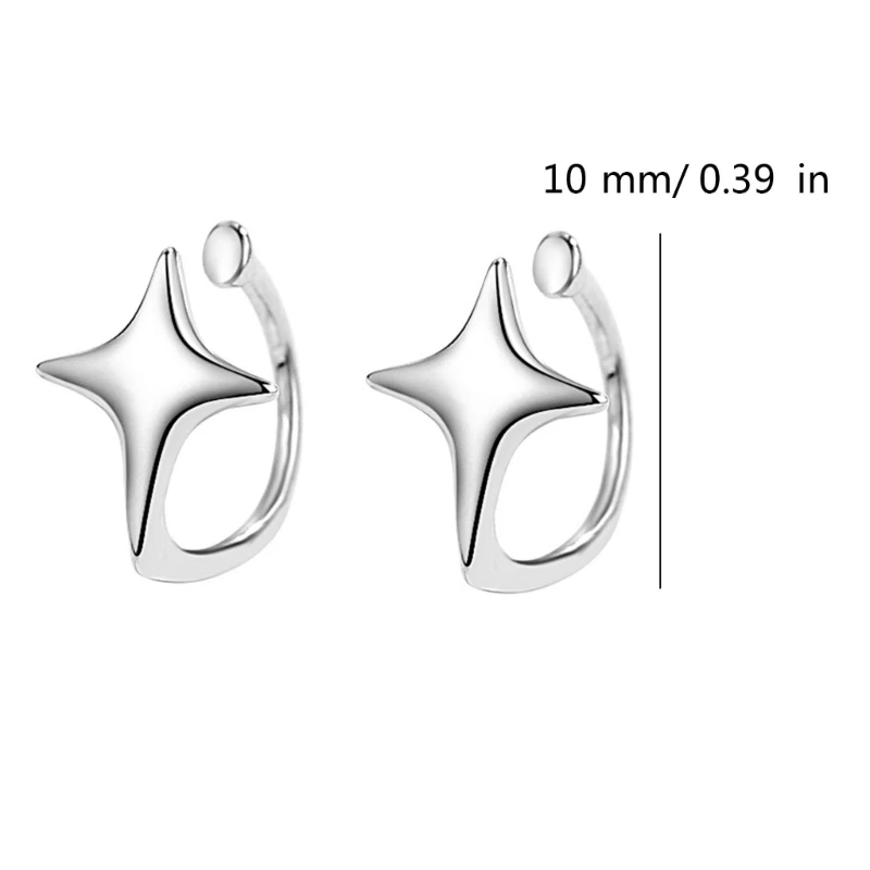 R2LE سهلة الارتداء وفريدة من نوعها على شكل نجمة للأذن، دبوس أذن أنيق على شكل نجمة، مشبك على شكل عظمة، صفعة أذن على شكل نجمة