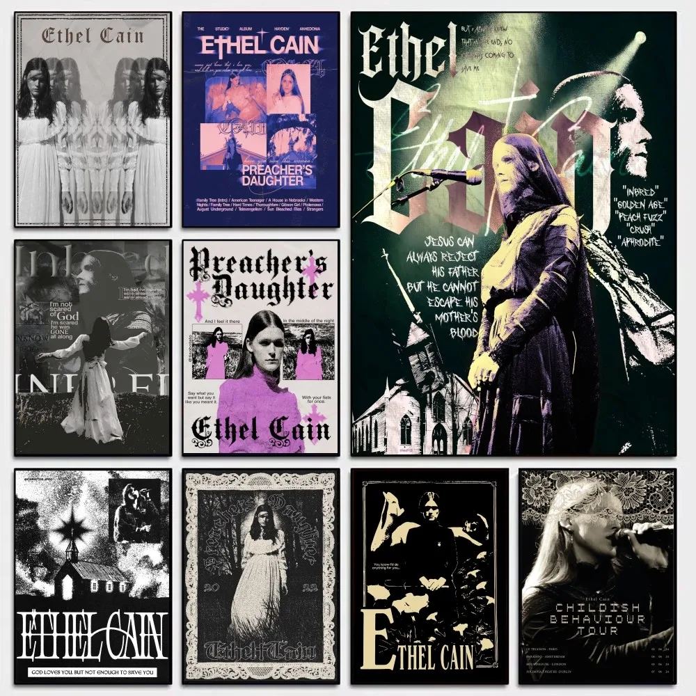 

Singer E-Ethel C-Cain Anime Posters Sticky Waterproof Paper Sticker Coffee House Bar Kawaii Room Decor