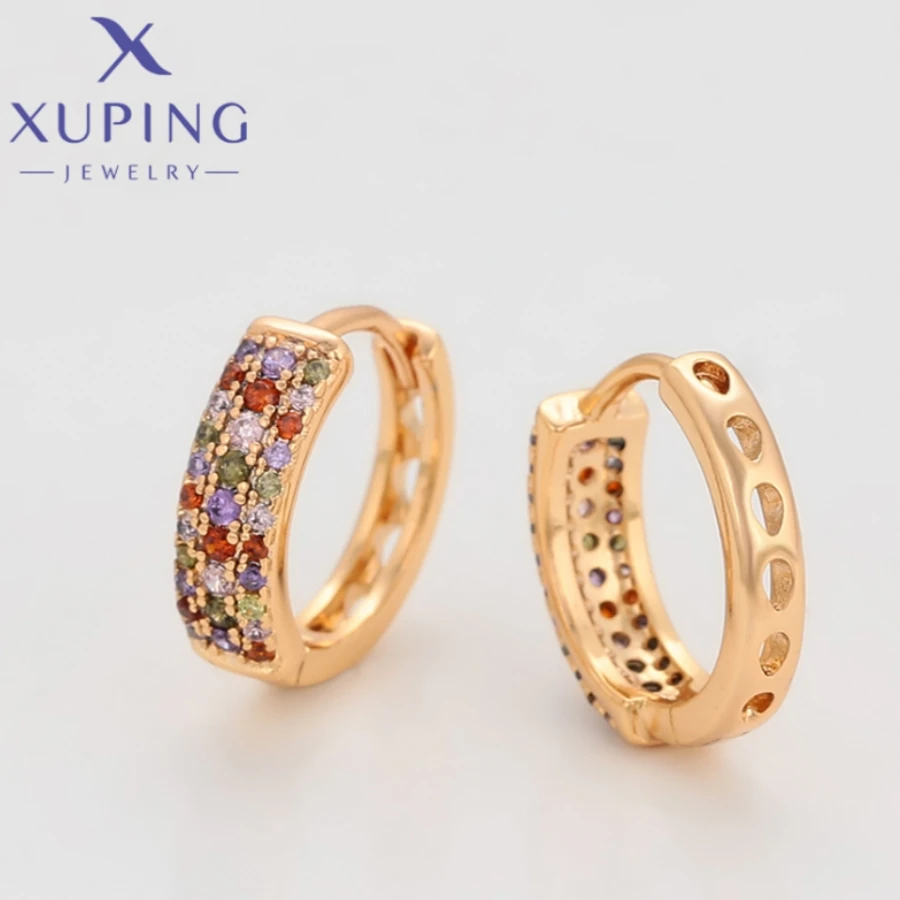 Xuping Jewelry New Arrival Gold Color Geometry Elegant Style Earrings for Women Birthday Christmas Party Gifts 14E2410412