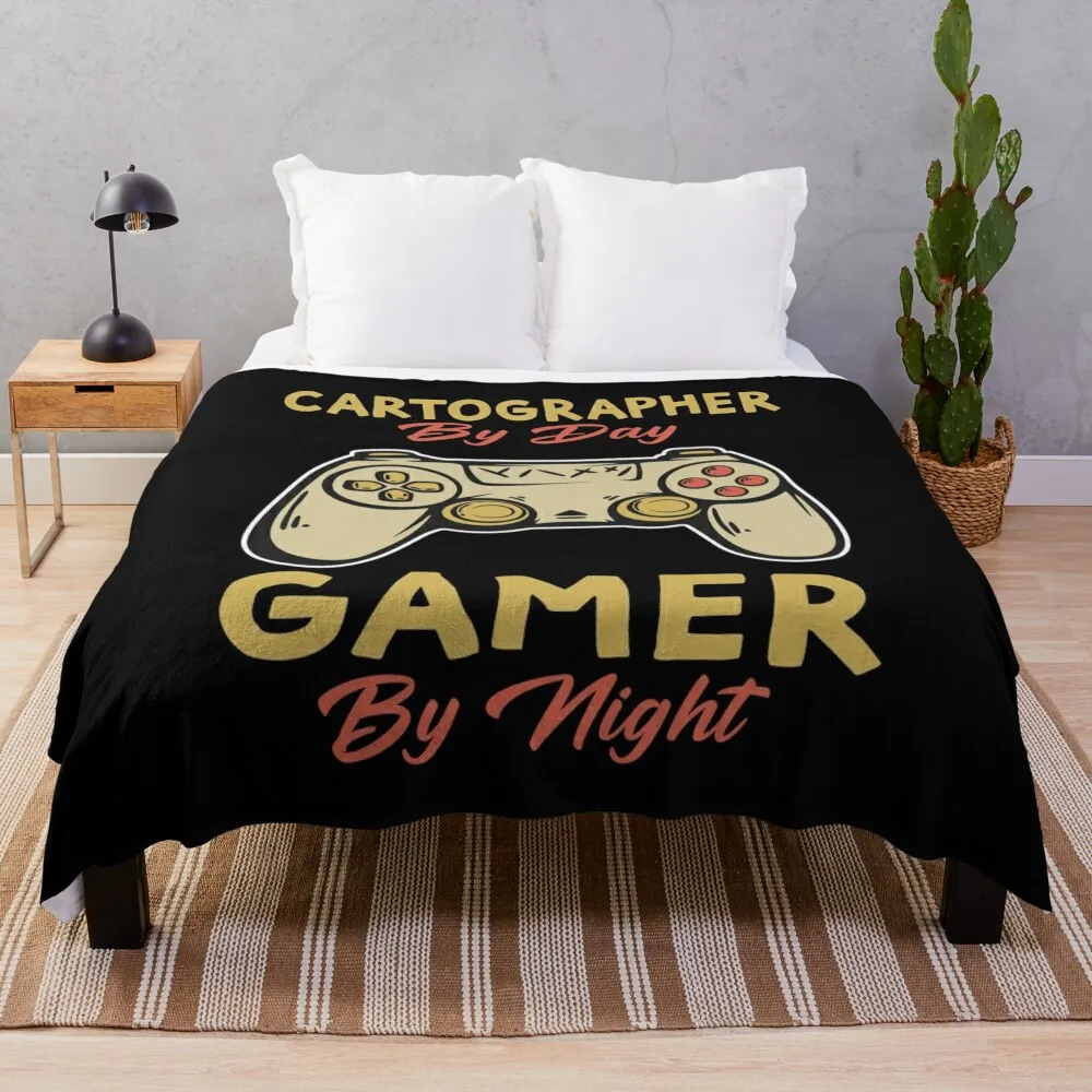 

Cartographer gift, Cartographer by day gamer by night Throw Blanket heavy to sleep Giant Sofa Extra Large Throw Blankets