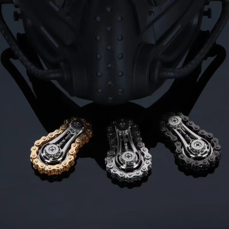 ZLang EDC手指ヒューロー玩具パンクスタイルデザインのメタルサイレント回転チェーンADHDストレス緩和ポータブルメカニカルフィンガースピナー