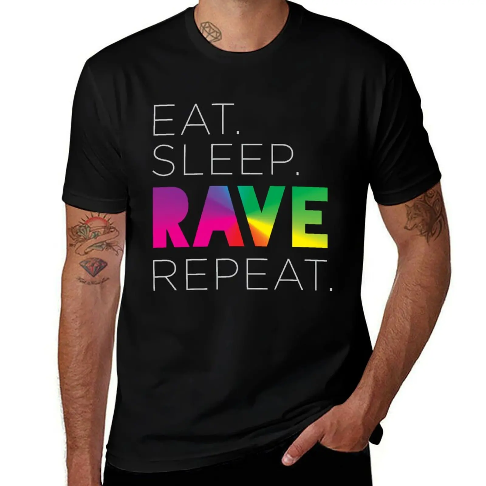 

Eat. Sleep. RAVE. Repeat. Tee T-Shirt man t shirts cotton T-Shirt