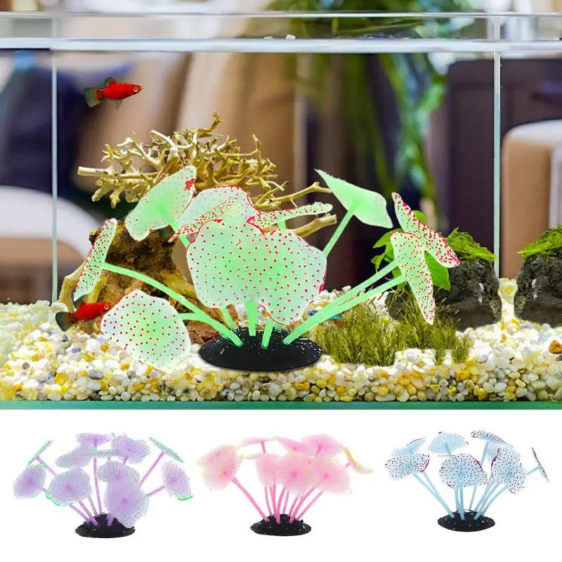 Simulação de coral luminosa planta artificial decoração do aquário silicone ervas daninhas subaquáticas grama aquário decoração do tanque de peixes ornamento