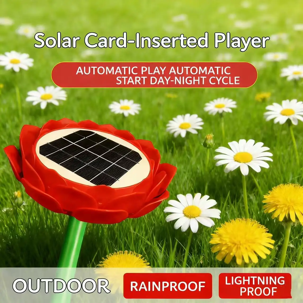 

Наружный буддийский плеер сутры на солнечной энергии | 24-часовое непрерывное воспроизведение в петлях | Молния и устойчивость к дождю | Встроенные 38-дорожек