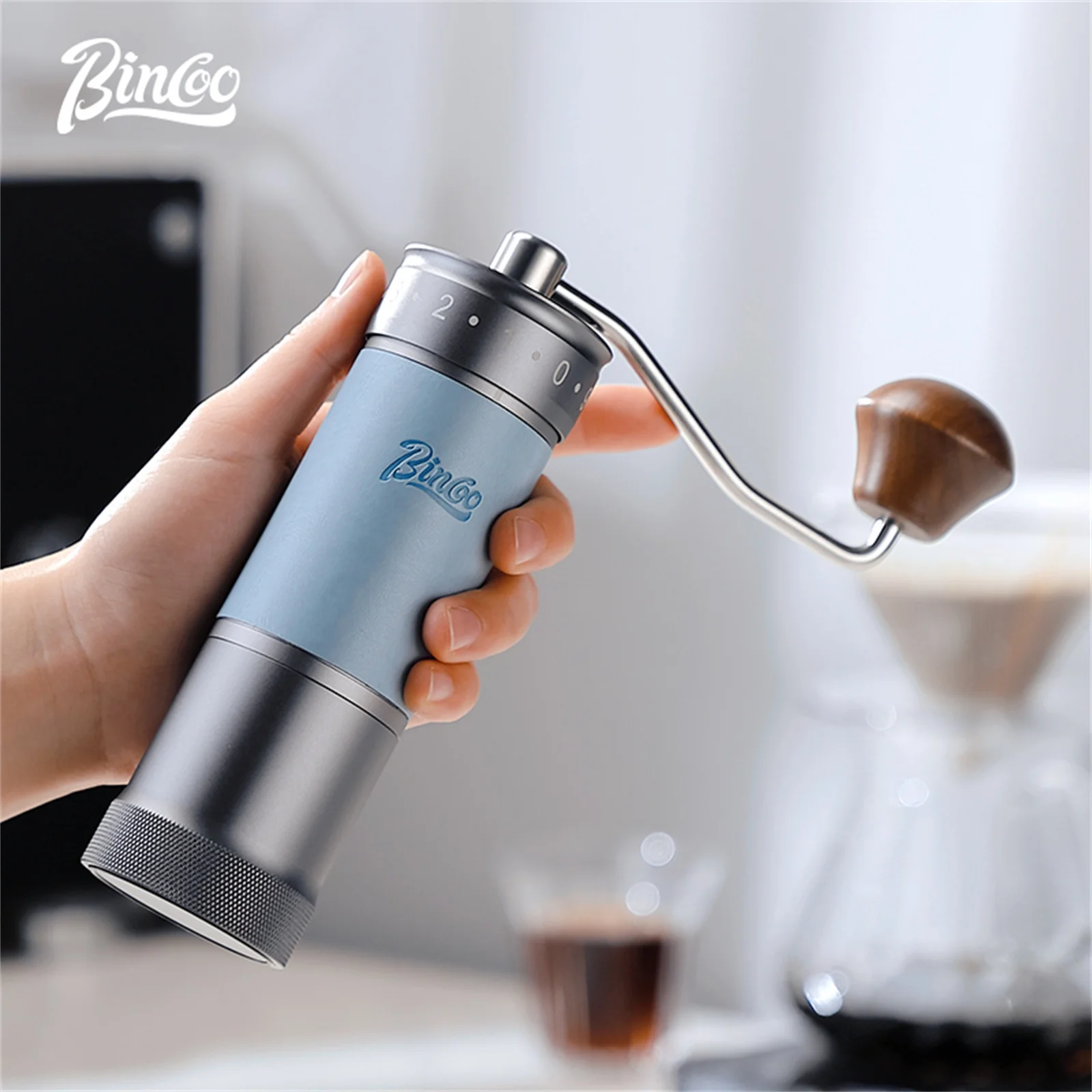 Bincoo New Manual Coffee Grinder 6 Core Professional Espresso Bean Coffee Grinder Three Bearing External Adjustable Coffee Maker