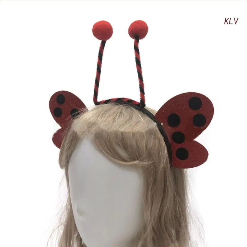 

Cartoon Bee/ Ladybugs Antenna Hair Hoop Woman Hot Girls Makeup Headband for Easter Halloween Cosplay Hair Accessories
