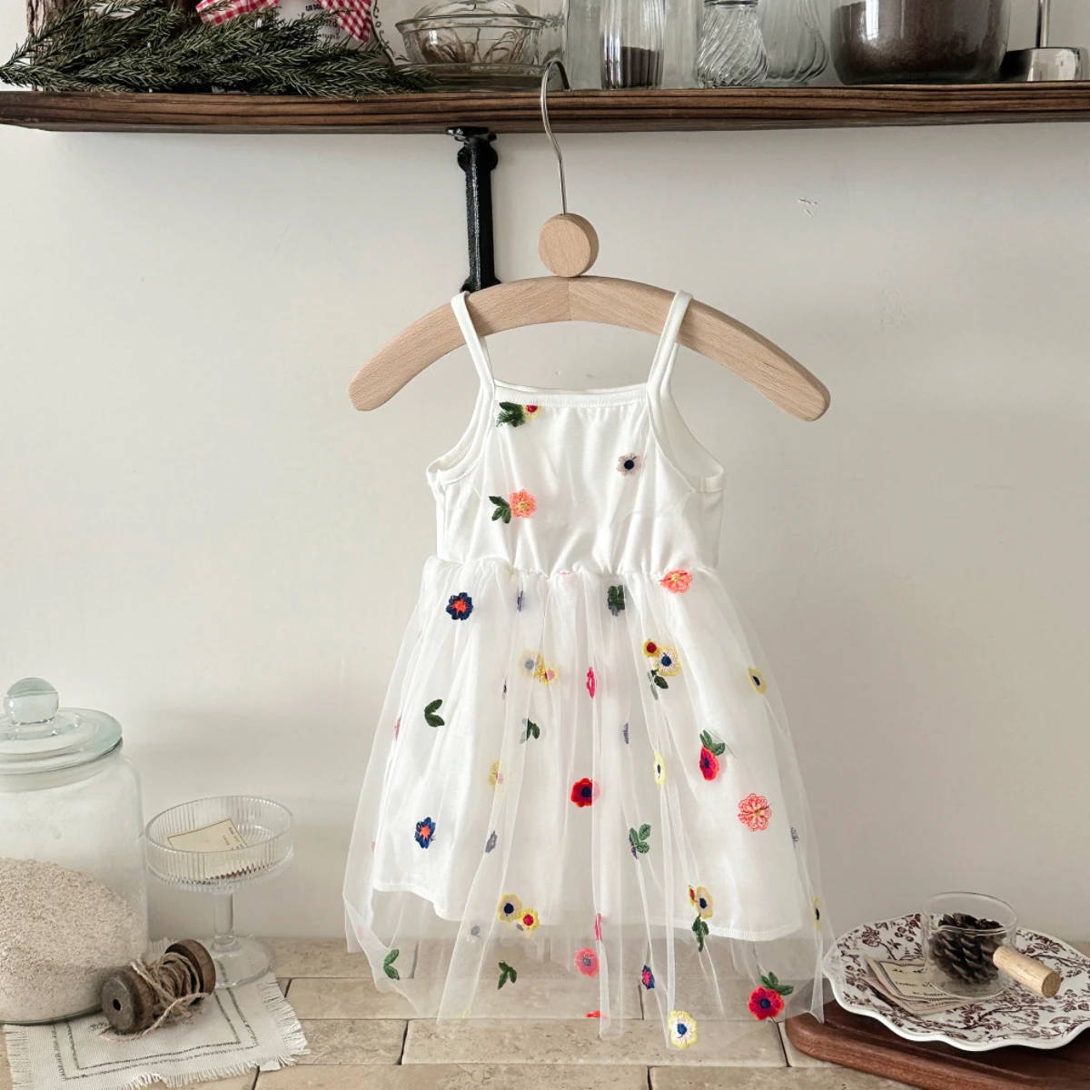 Summer Baby Girls White Embroidered Tie Back Suspender Dress Kids Sweet Dress Children Outfit Skirt 6Month-3Y