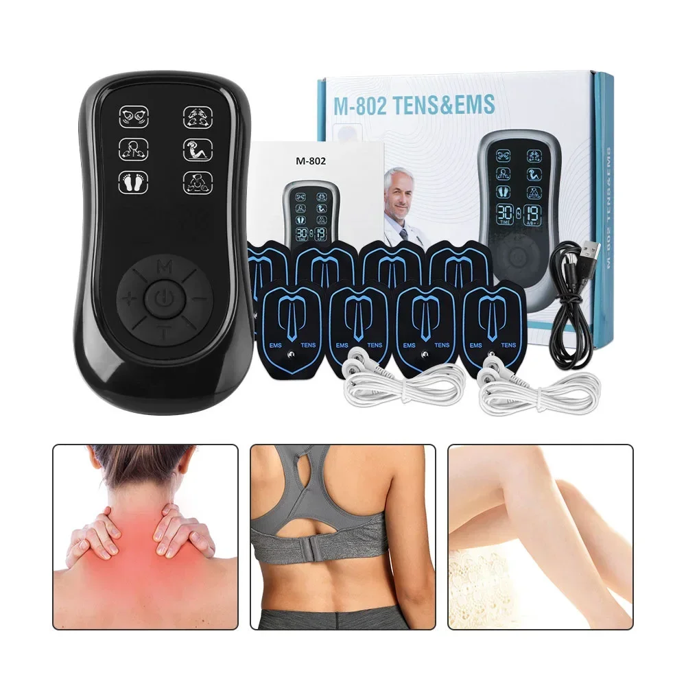 TENS & EMS Multifunctional Double Pulse Massager Digital Meridian Physiotherapy Electronic Pulse Massager