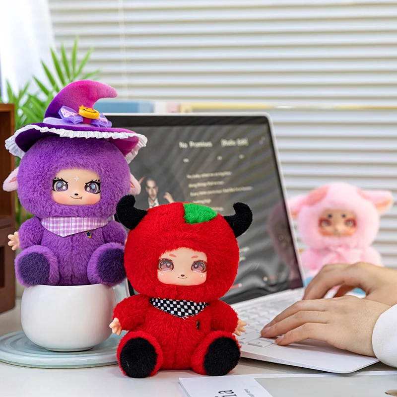 Süße Halloween-Hexenpuppe, Vinyl-Gesicht, Plüschtiere, bunte Puppen, beliebte gefüllte Plüschtiere für Kinder, Hexengeschenke, Halloween-Party