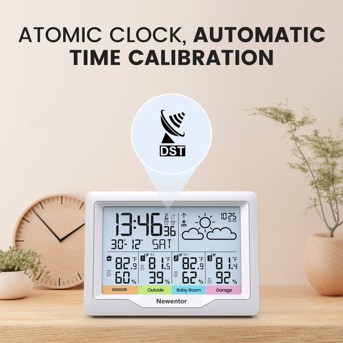 Weather Station Indoor/Outdoor Wireless Sensors Digital Thermometer Hygrometer LED LCD Display Thermometer With 3 Remote Sensors