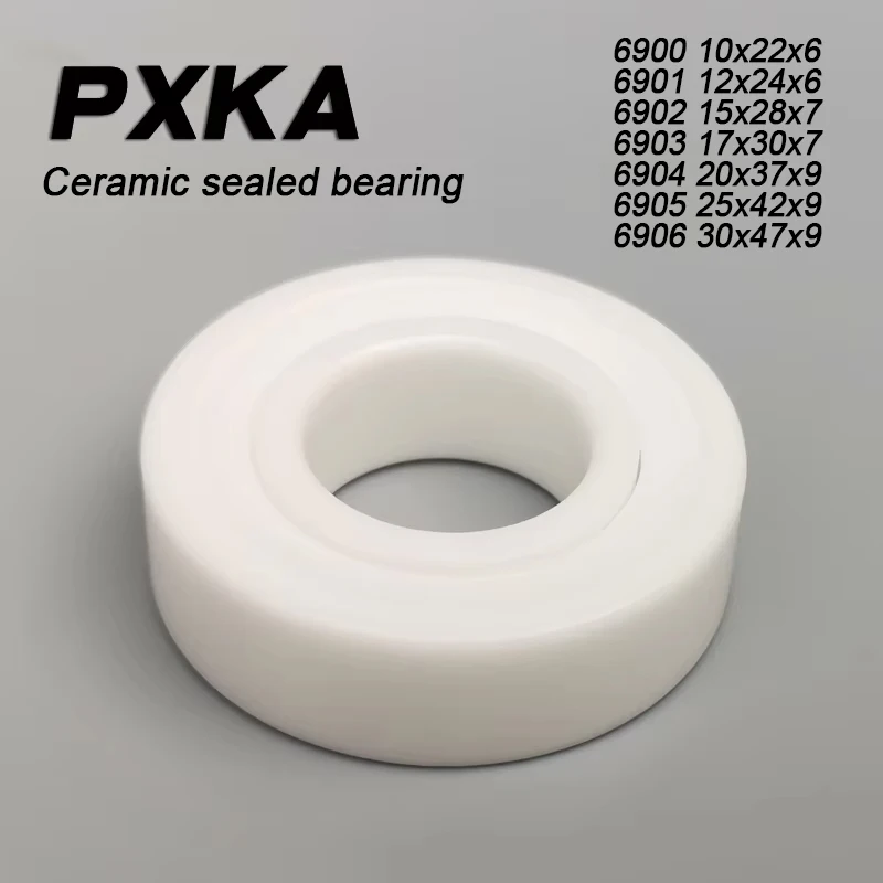 Free Shipping Double-Sided Sealed Full Ceramic Zirconia Bearing 6900 6901 6902 6903 6904 6905 6906 2RS