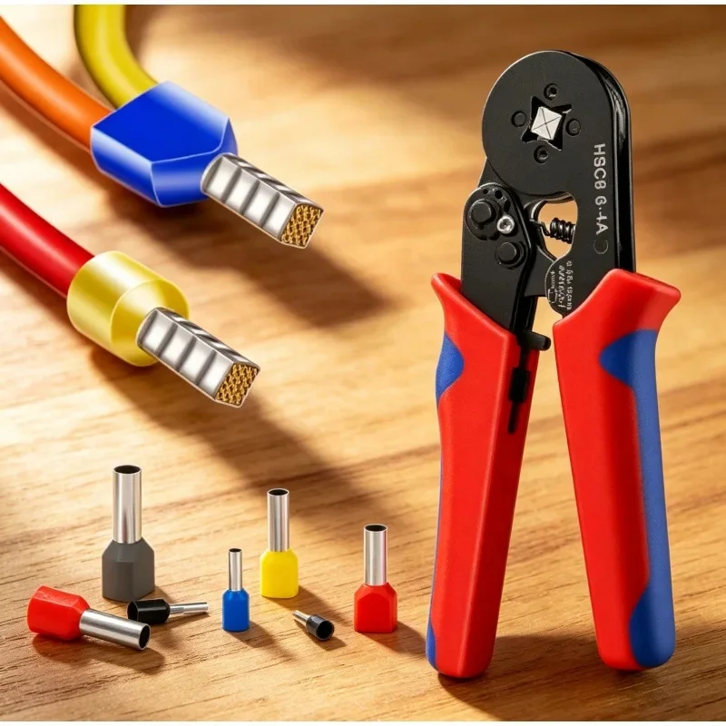 HSC8 6-4A Crimping Pliers Self Adjusting Ferrule Crimper Wire End Terminal Crimp Tool for Electrician Wiring Repair