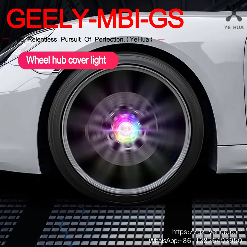 Voor Geely 2018-2024 Universele Wielnaaf Oplichten Auto Logo Licht Automotive Onderdelen Automotive Modificatie Onderdelen