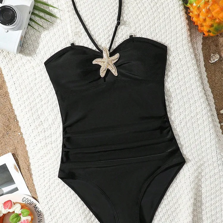 

Новинка 2023 года, детский купальник, милое пляжное бикини для девочек, цельный купальник среднего размера для девочек