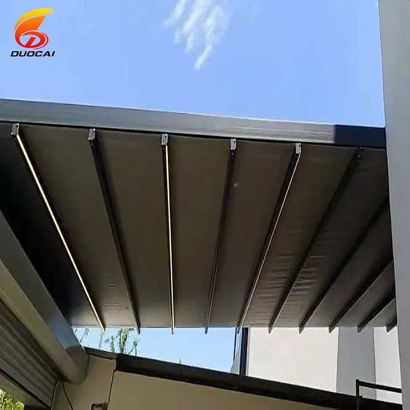 Electric Waterproof Aluminum Alloy Powder Coated Eco-Friendly Retractable Sliding PVC Fabric Nature Inspired Customizable Size