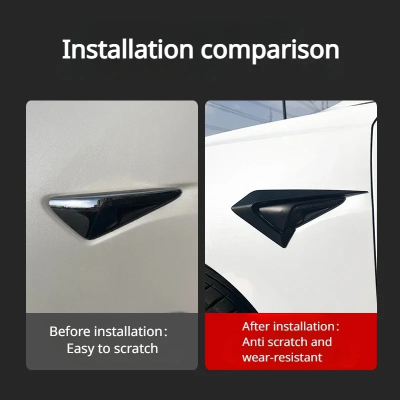 Auto Zijcamera Bescherming Cover voor Tesla Model 3Y Body Kit ABS Koolstofvezel Decoratie Sticker Auto Modificatie Accessoires