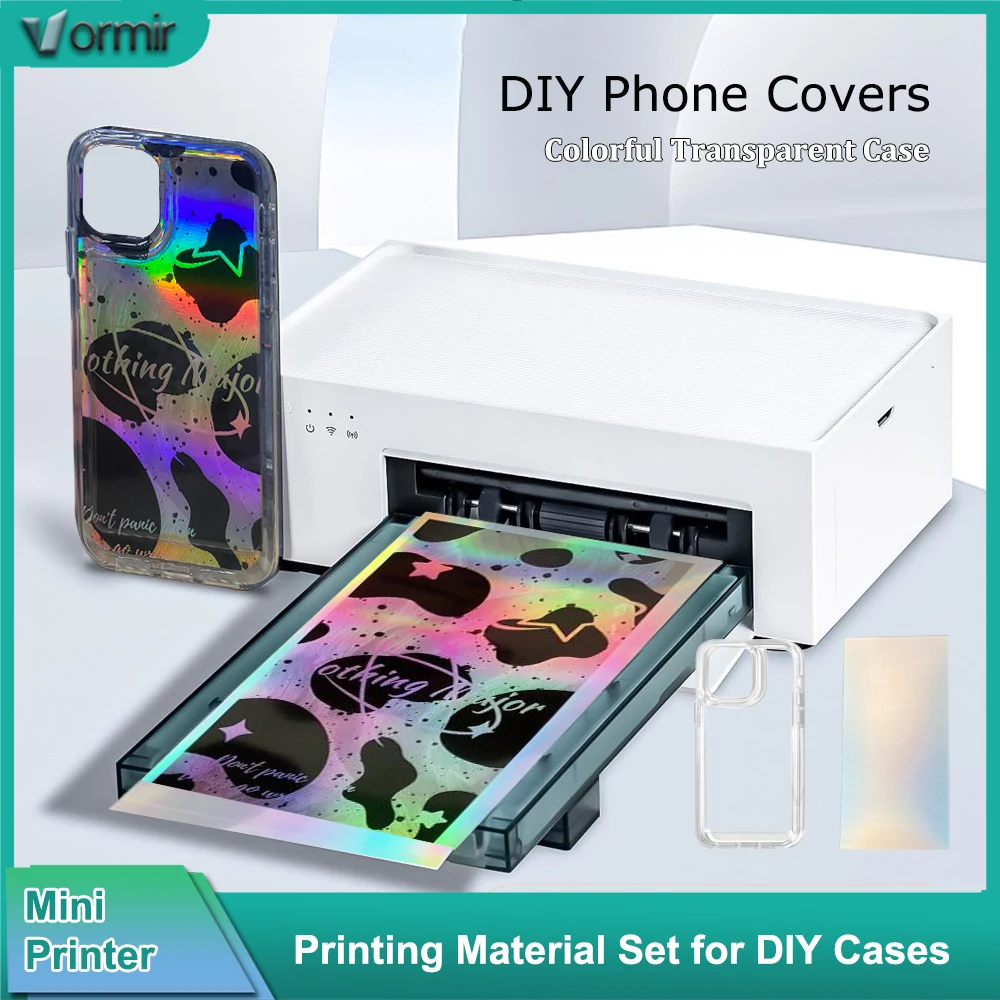 Vormir Mini Printer Printing Material Set for DIY Transparent Phone Cases Customize Color Photo Sticker Set for Phones