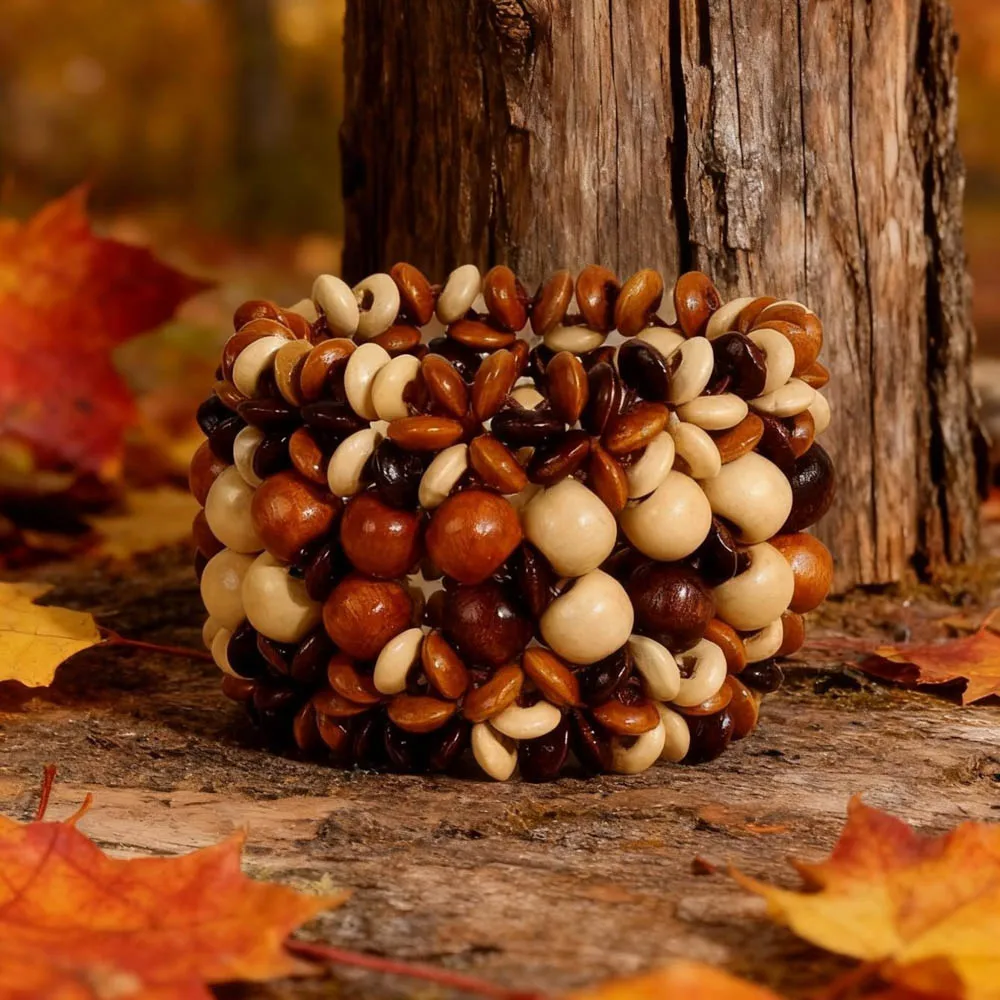 1 قطعة/الوحدة موضة خمر البوهيمي سحر الخرز الخشبي متعدد الألوان مرونة أساور للنساء مجوهرات اكسسوارات الحفلات هدايا