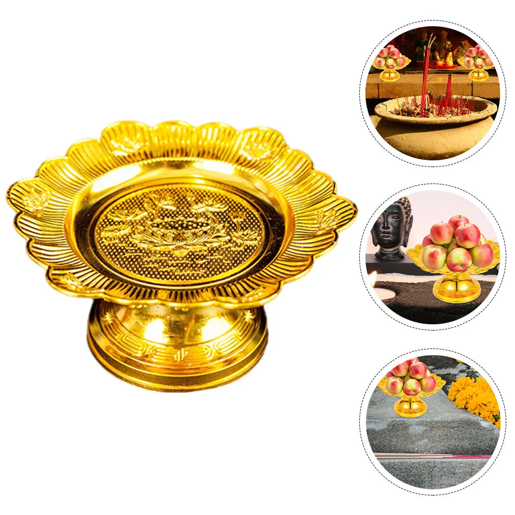 

Offering Plate Lotus Design Plastic Buddhist Offering Fruit Tray Temple Tribute Snack Serving Dish Buddhist Plate