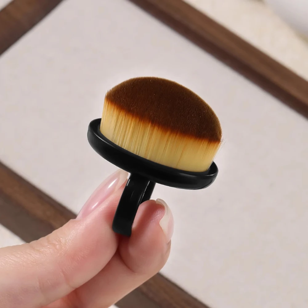 المهنية مسمار الغبار فرشاة رسومات أظافر فرشاة حلقة على شكل إزالة هلام البولندية الغبار أداة تنظيف النساء مانيكير الملحقات #2