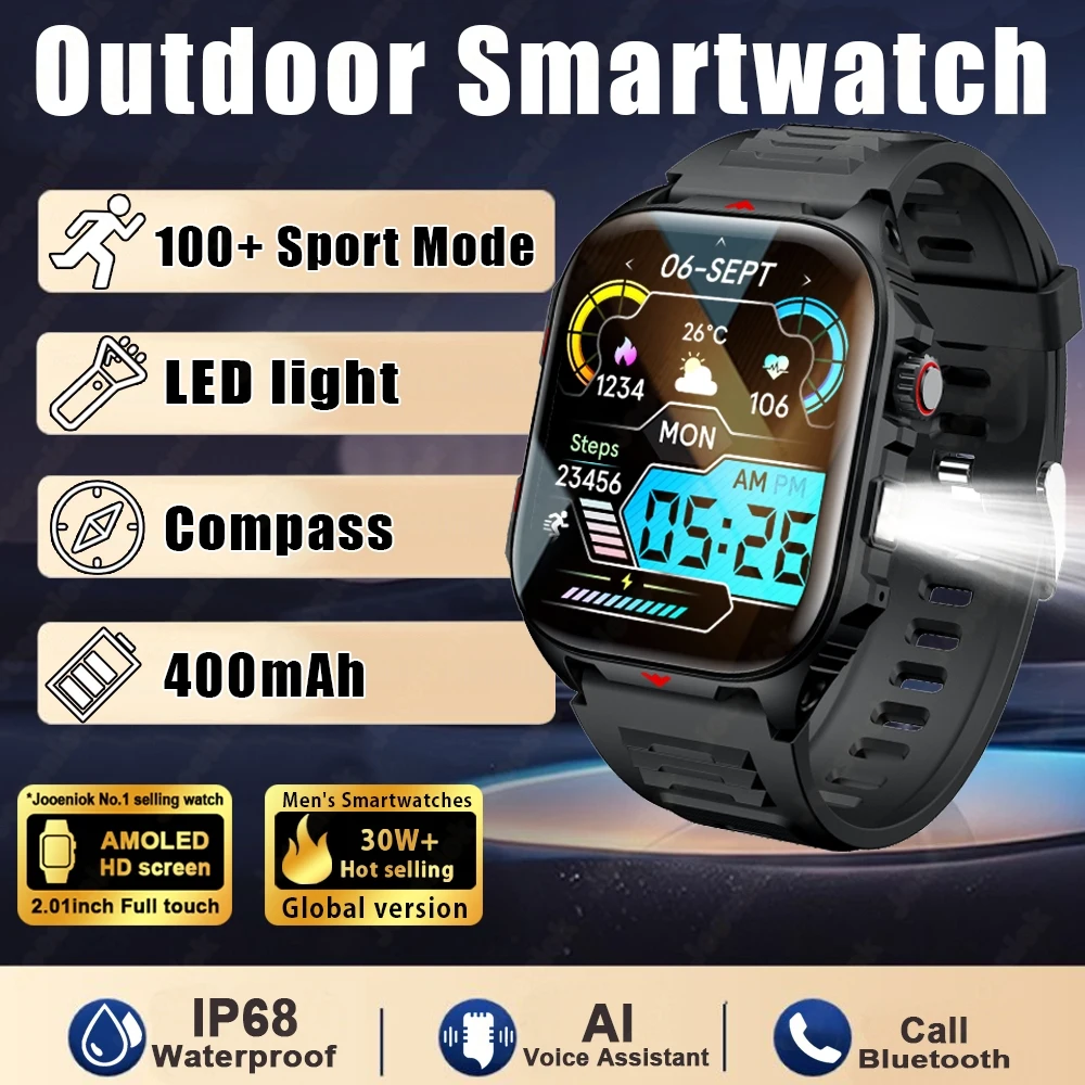 

2025 Новые полноэкранные сенсорные Bluetooth-смарт-часы для мужчин с 100 спортивными режимами, светодиодная подсветка, уличные водонепроницаемые умные часы для женщин