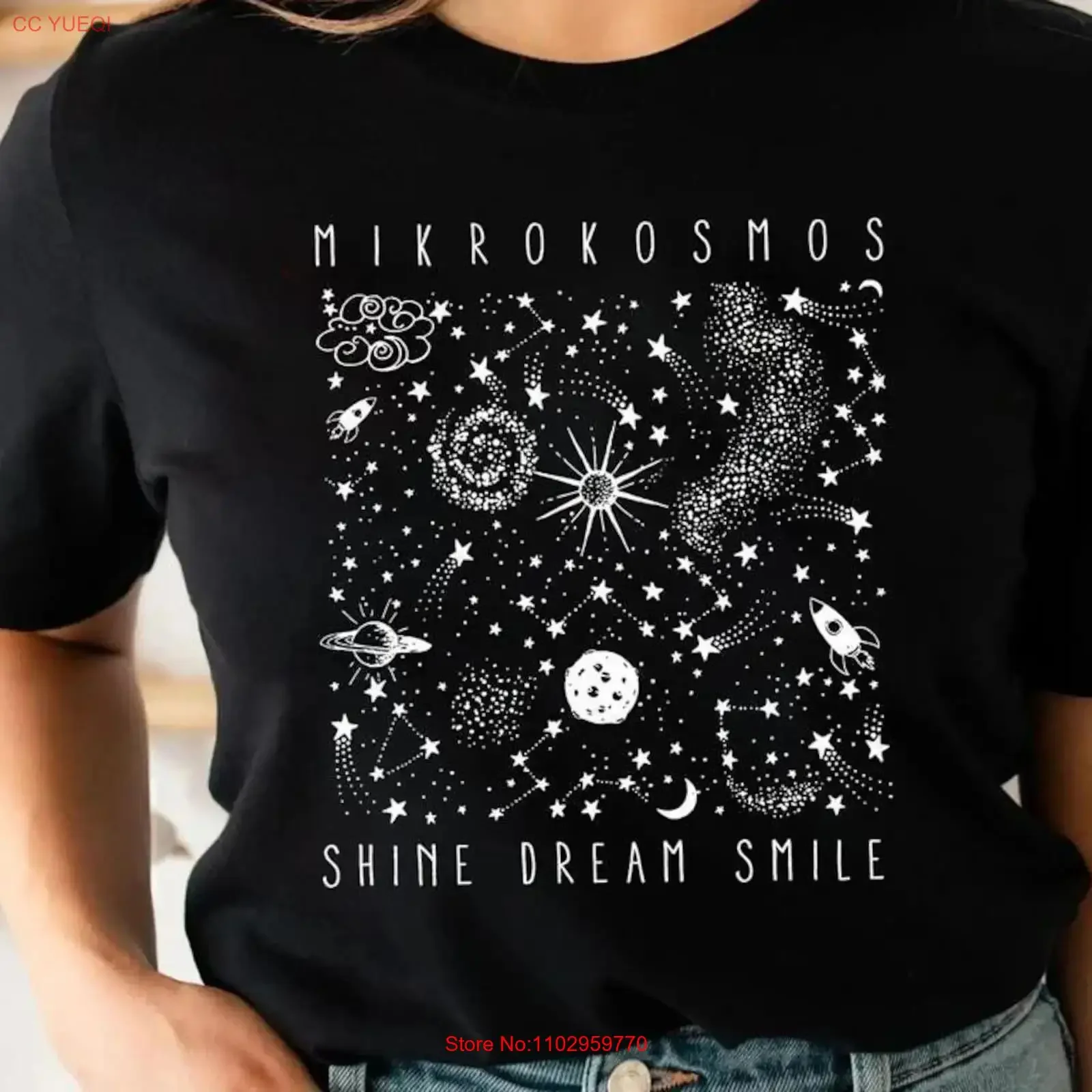 Mikrokosmos camiseta Shine Dream Smile SweaT Twinkling StarlighT espacio divertido astronauta amante regalo vintage lavado cómodo