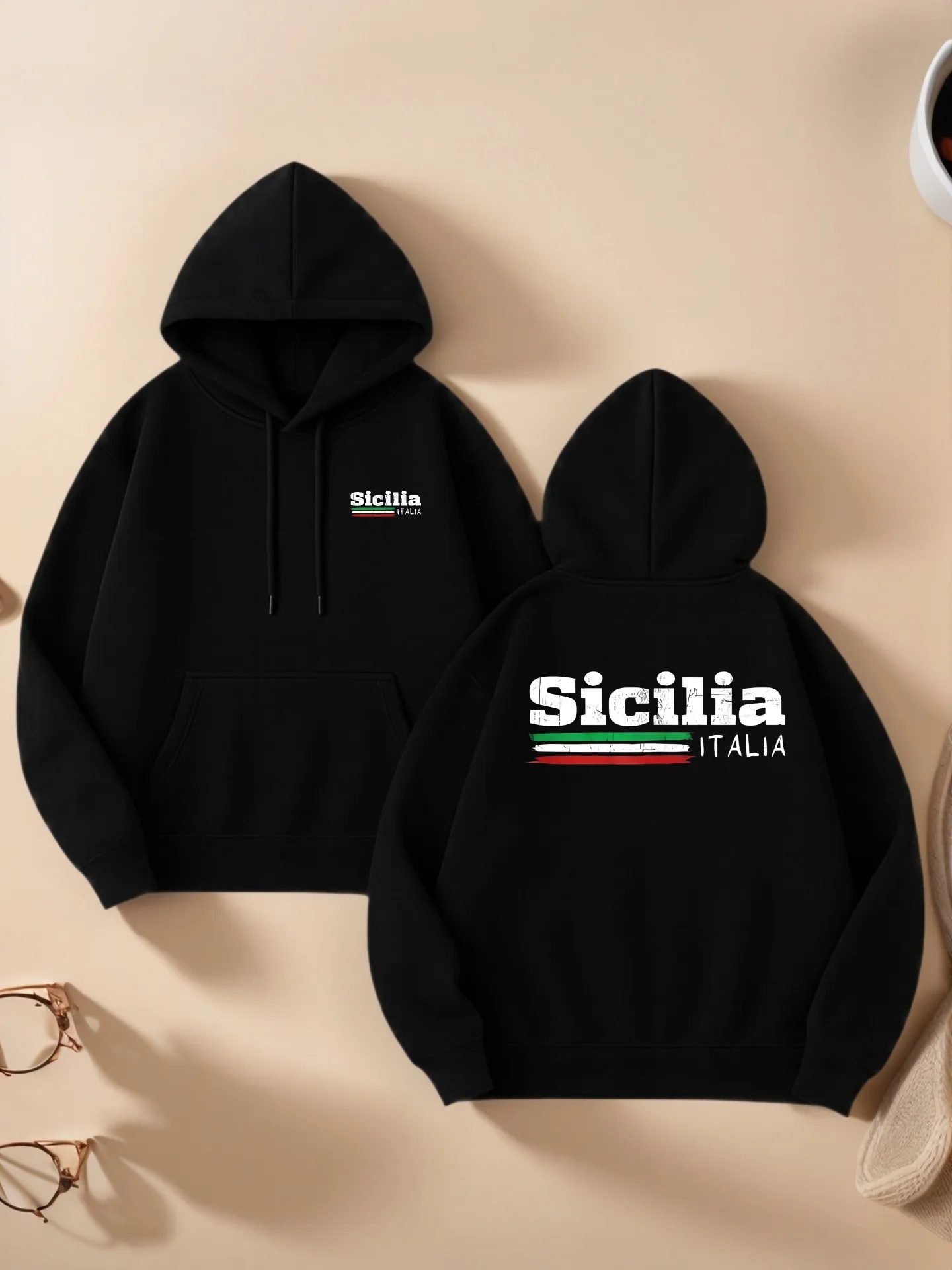 

Толстовка Sicilia Italy с графическим принтом Essential, повседневный уличный стиль, мягкая ткань, повседневная повседневная одежда, для мужчин