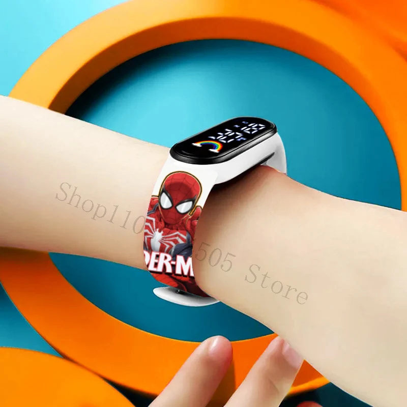 MINISO Spiderman Kid\'s Watches Men Sport Wristband Bracelet Waterproof Children Digital Watch Boys LED Clock Gift