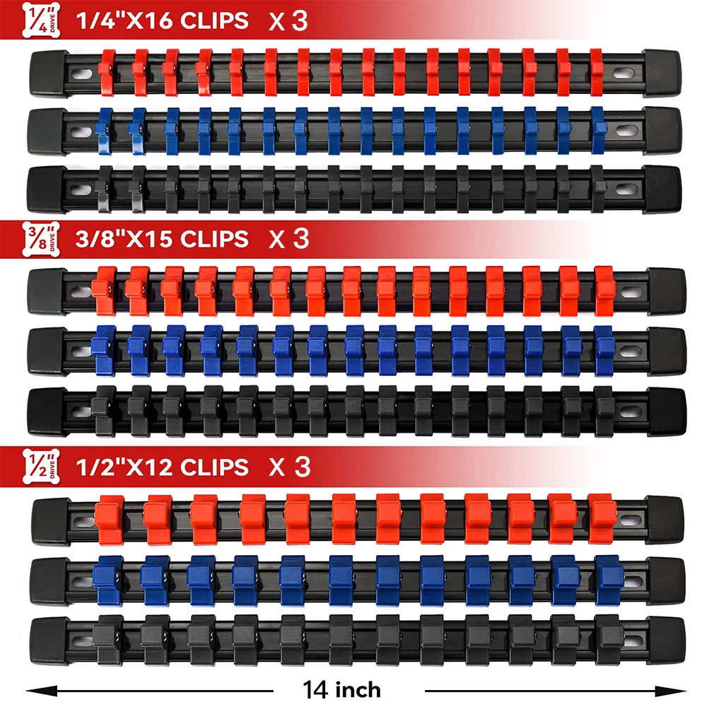 Imagem -05 - Traight-chave de Plástico Titulares Universal Socket Organizer Rail Bracket Ferramentas de Reparação Chave de Parede Soquete Home Tools 2