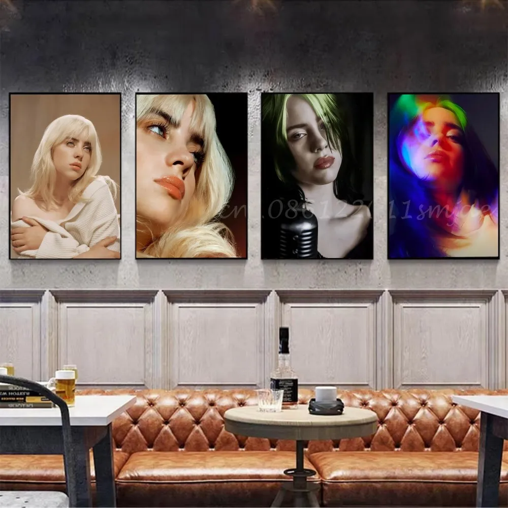 1 قطعة ضربني الصلب والناعم B-BillieS المشارك ذاتية اللصق الفن ورق مقاوم للماء ملصق مقهى بار غرفة جدار ديكور