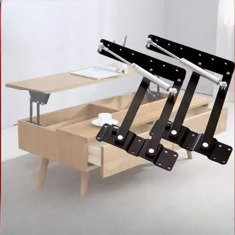 Durable Furniture Hinges with Multi-functional 2PCS Spring Type Pneumatic Desktop Lifter and Buffer Hardware Accessories