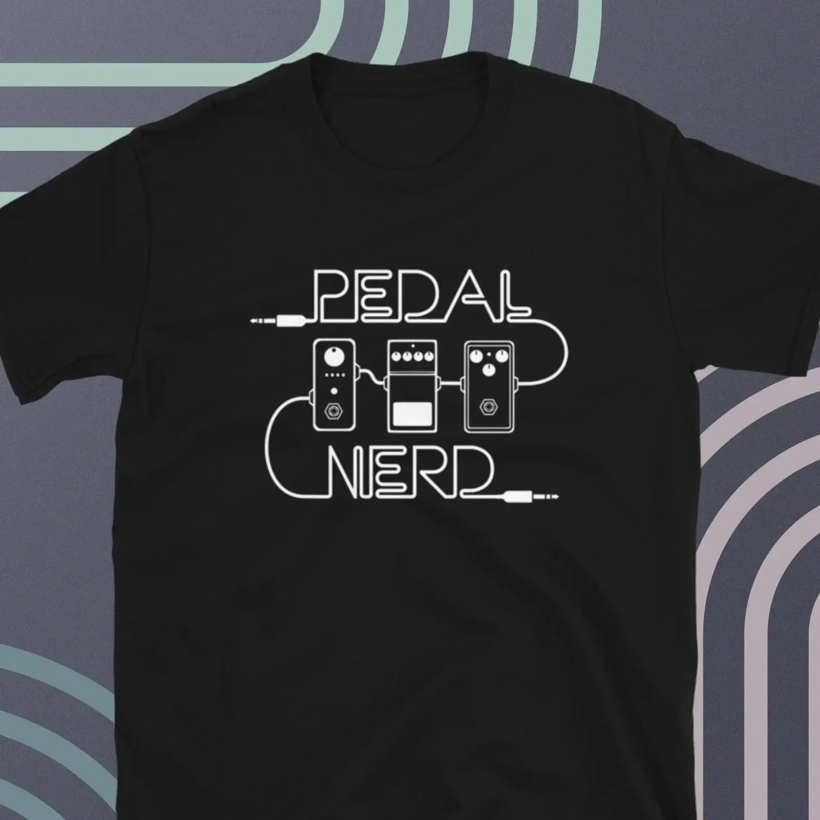 Pedal Nerd Guitar Effect T Shirt Funny for Guitarist Musician Player Boyfriend Casual vintage Washed homme fashion Unisex