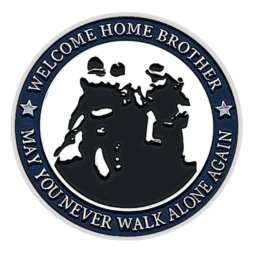 Welcome Home Brother Military Veteran Collectible Coin May You Never Walk Alone Again Silver Plated Commemorative Coins