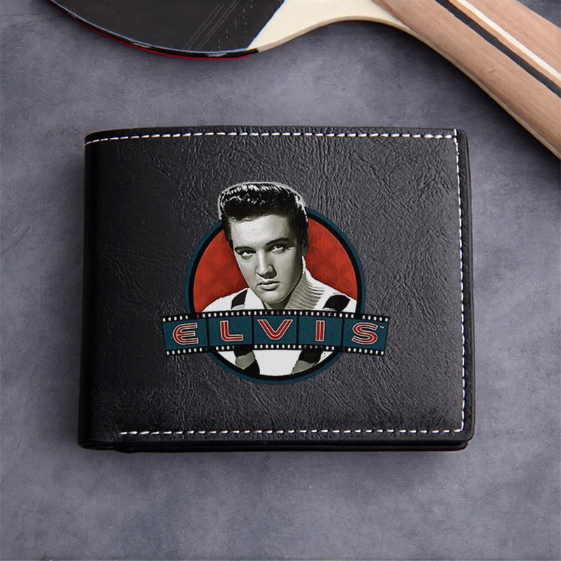 Elvis Presley Premium PU Leather Wallet Minimalist Design Lightweight Durable Men's Compact Wallet Classic Iconic Style