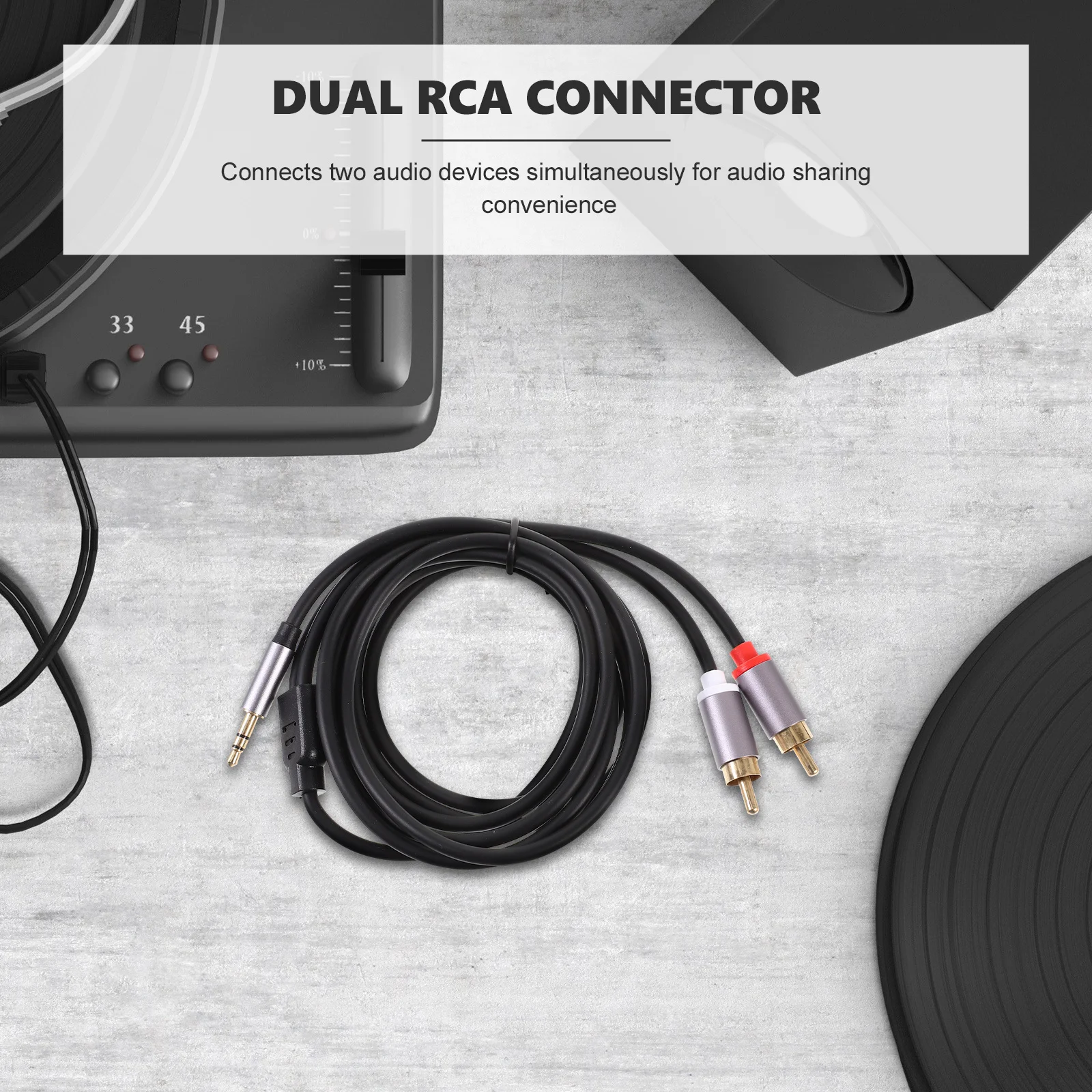 

2m Audio Cable 3.5mm to Dual Rca Solid Gold Plated Connector for Stereo Audio Transmission Compatible with Phones Computers