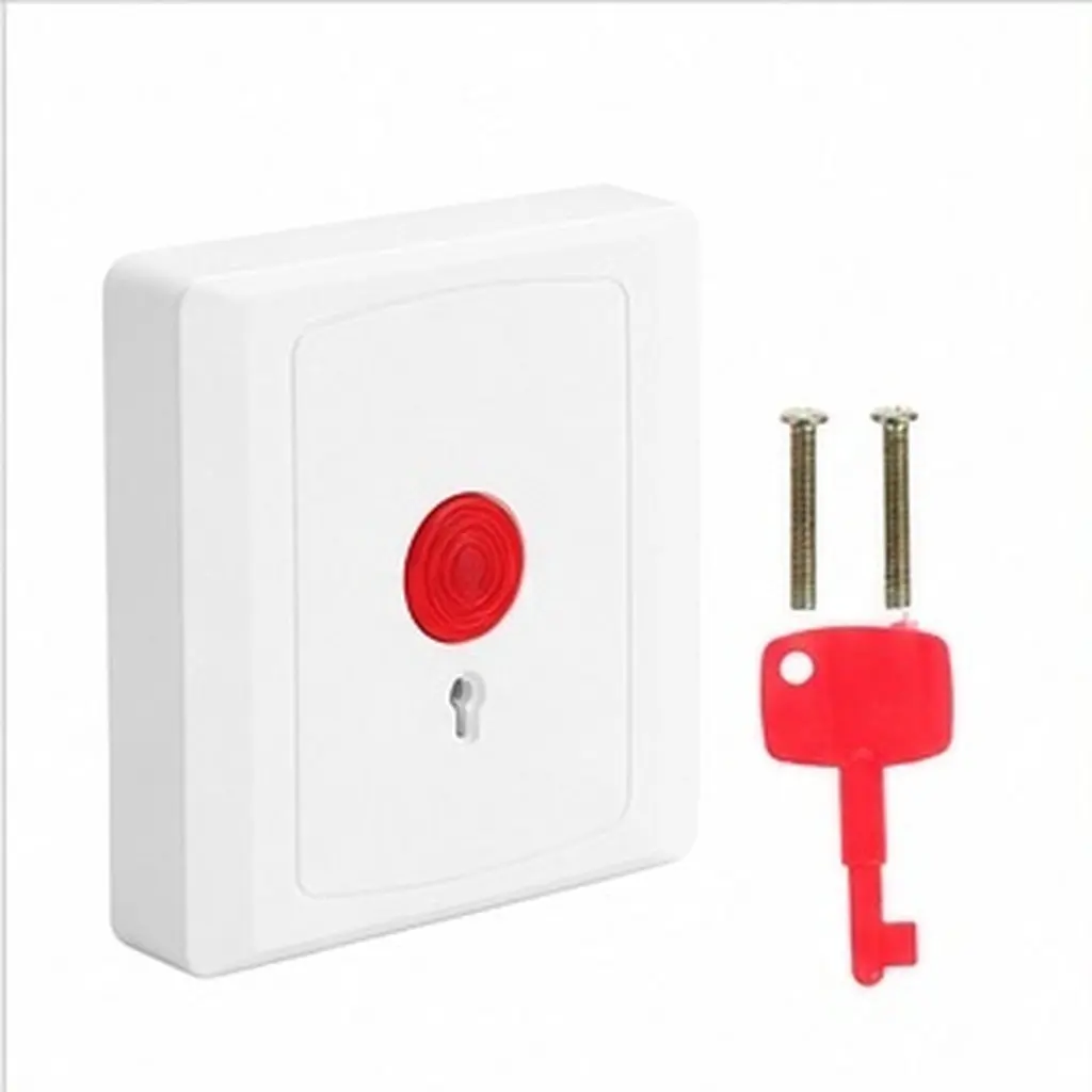 1Set Emergency Button Wall Mount Call Help Button Reset Key Manual Alarm for Patient Emergency Response Reset Key for Home