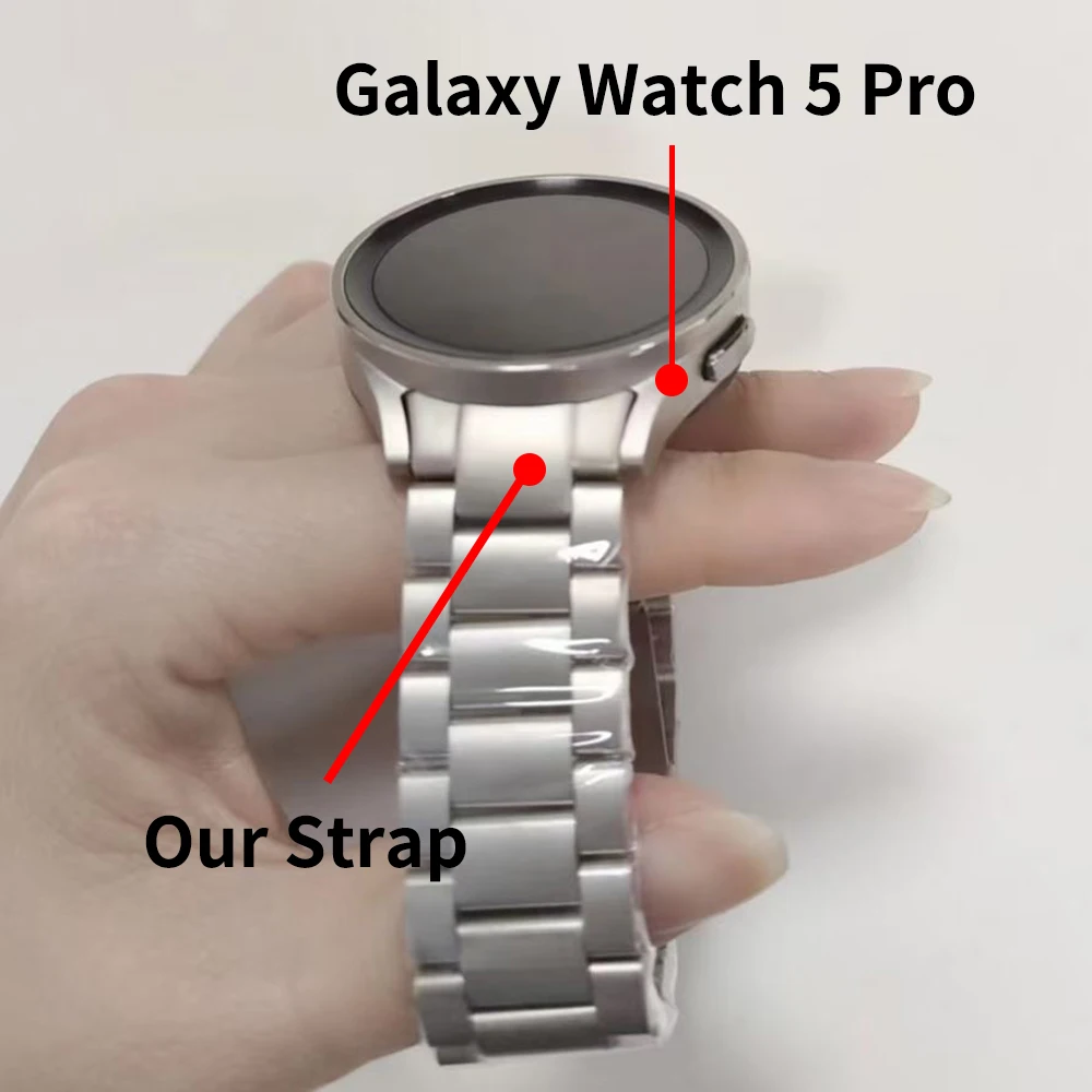 No Gaps Stainless Steel Metal 100% Gray Strap For Samsung Galaxy Watch 5 Pro/44 40mm Wristband Bracelet Watchband bands