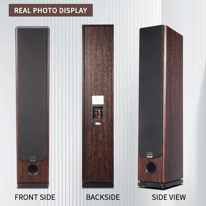 High-end Tower  Level 2.0 Front Speaker Living Room Three Frequency Passive HiFi Floor Type Home Stereo Wooden Speaker