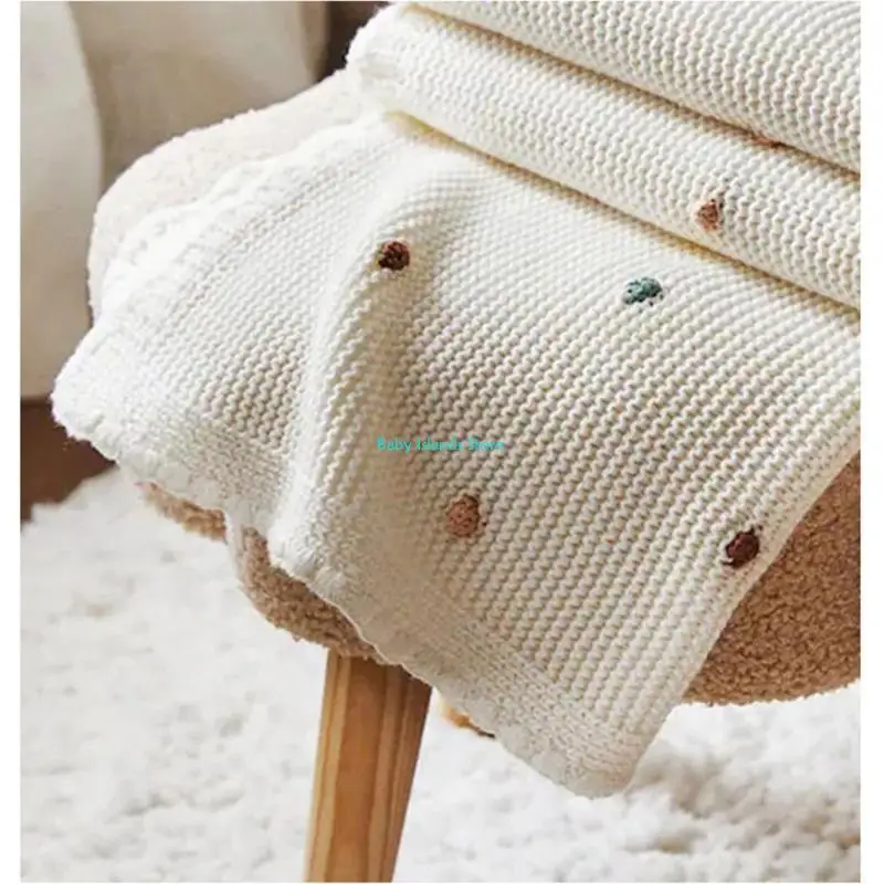 

K92D Lightweight Baby Blanket Knitted Cotton Soft Blanket for Newborn Boy Girls Gift