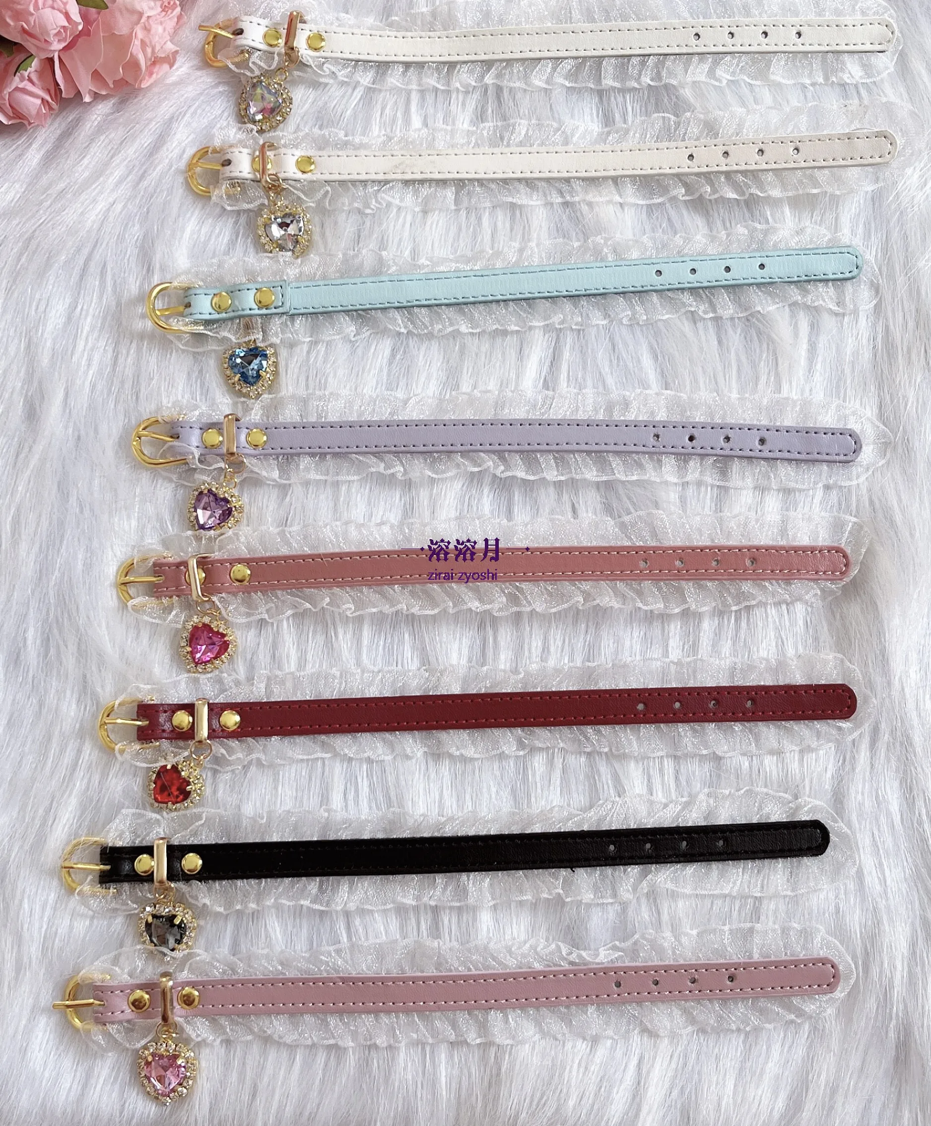 Pulseira de Renda Strass para Mulheres, Pulseiras De Couro De Pérola, Pulseira De Pérolas, Y2K, Amor Bonito, Série Japonesa Mina, Sweet Lolita, Menina, Japonês