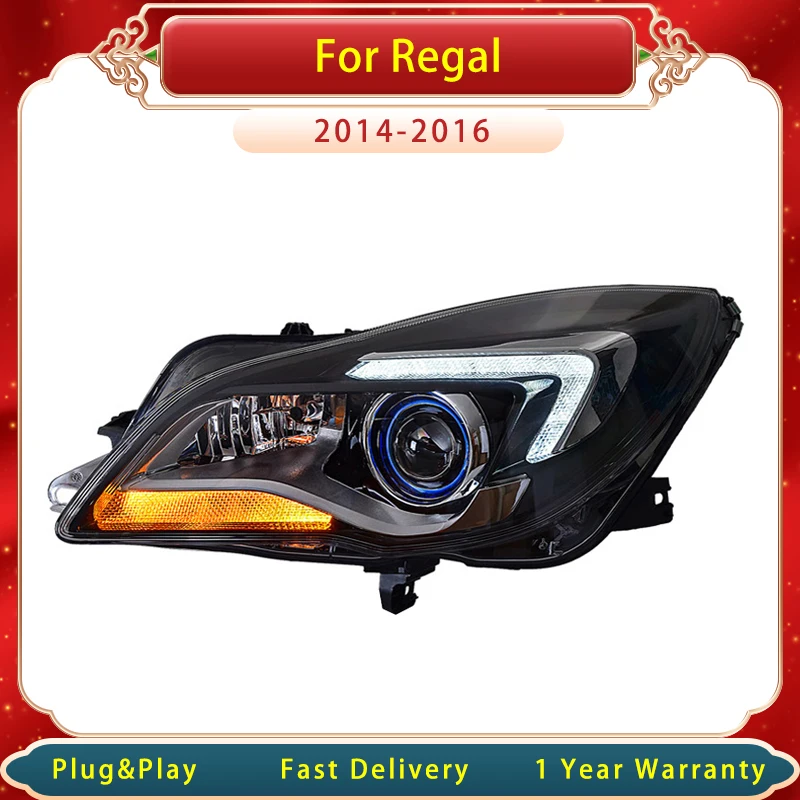 For Buick Regal 2014-2016 Headlights DRL LED Lens  Day Run Light  Head Lamp Auto Lights