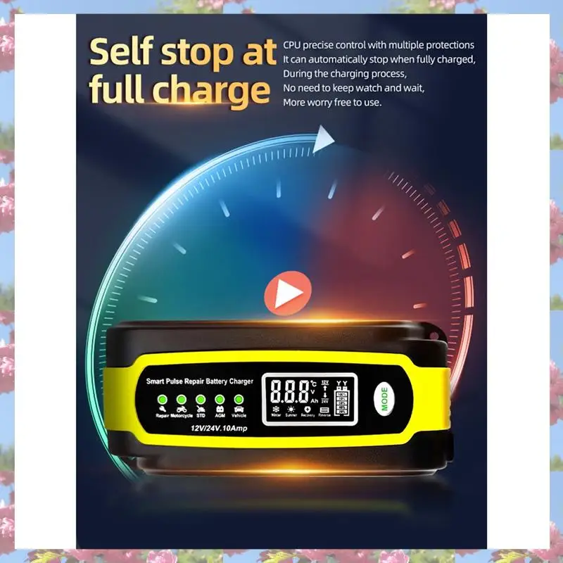 

12V/10A 24V/5A Car Battery Charger Automatic Smart Pulse Repair Battery Charger Maintainer For Car Motorcycle