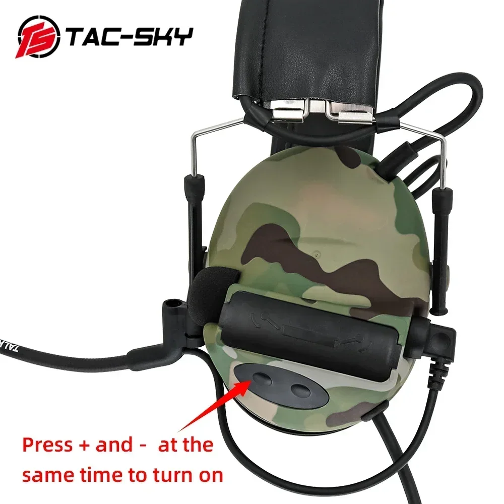 TAC-SKY COMTA II Tactical Headphones Noise-canceling Walkie-talkie Headset Electronic Airsoft Shooting Earmuffs COMTA Headset