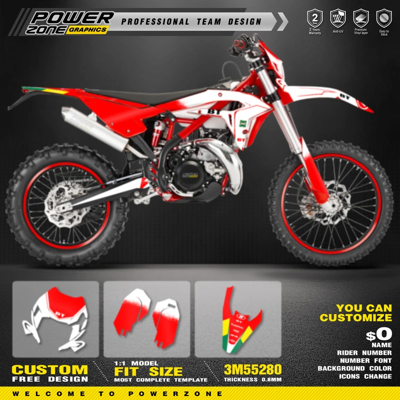 PowerZone For Beta Xtrainer  Custom Team Graphic Decal & Sticker Kit For Beta Xtrainer 2023 2024 2025 XTRAINER 250 300 cc   02
