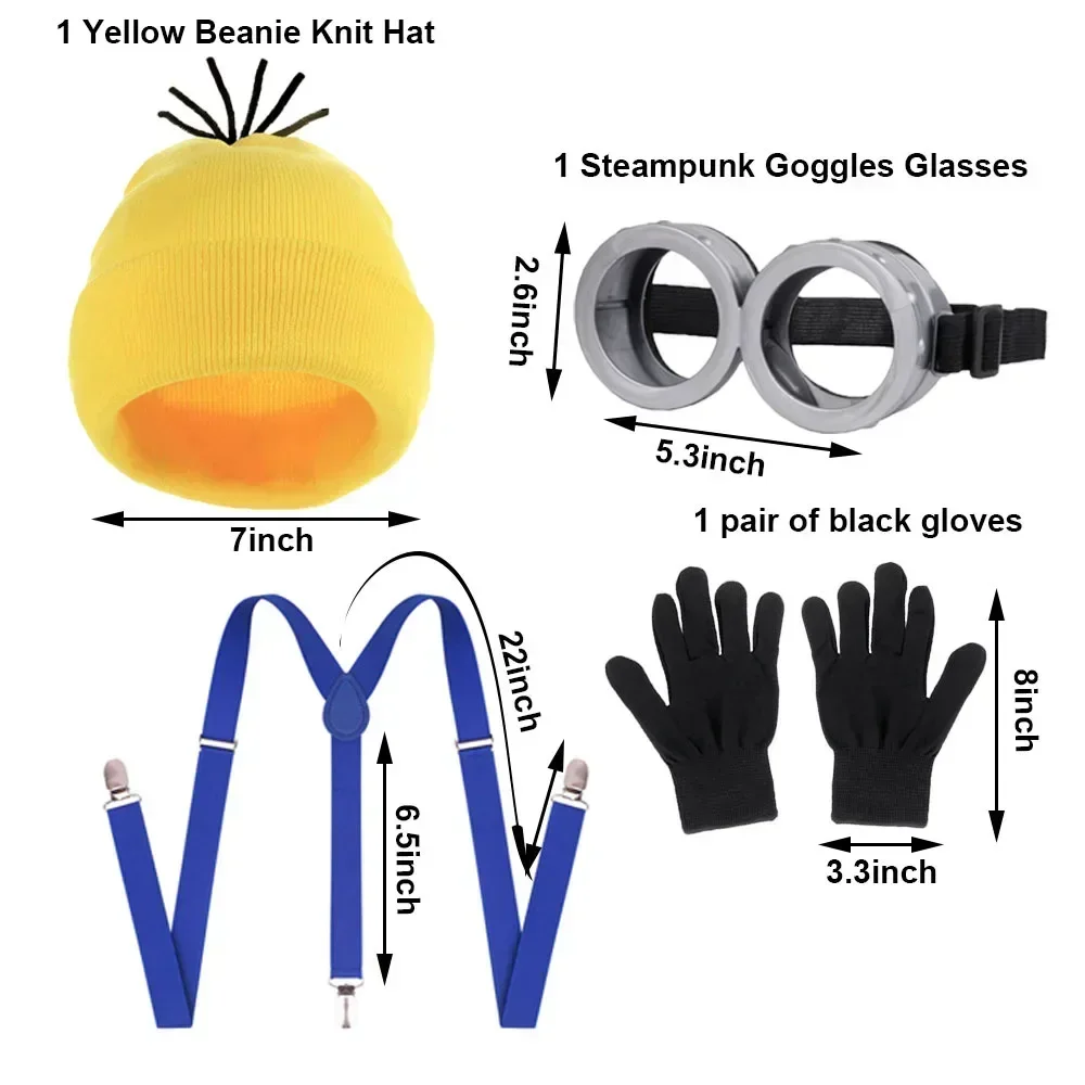 Movie Adult Clothing Minions Goggles and Hat Set Role Playing Accessories Makeup Ball Party Holiday Costumes