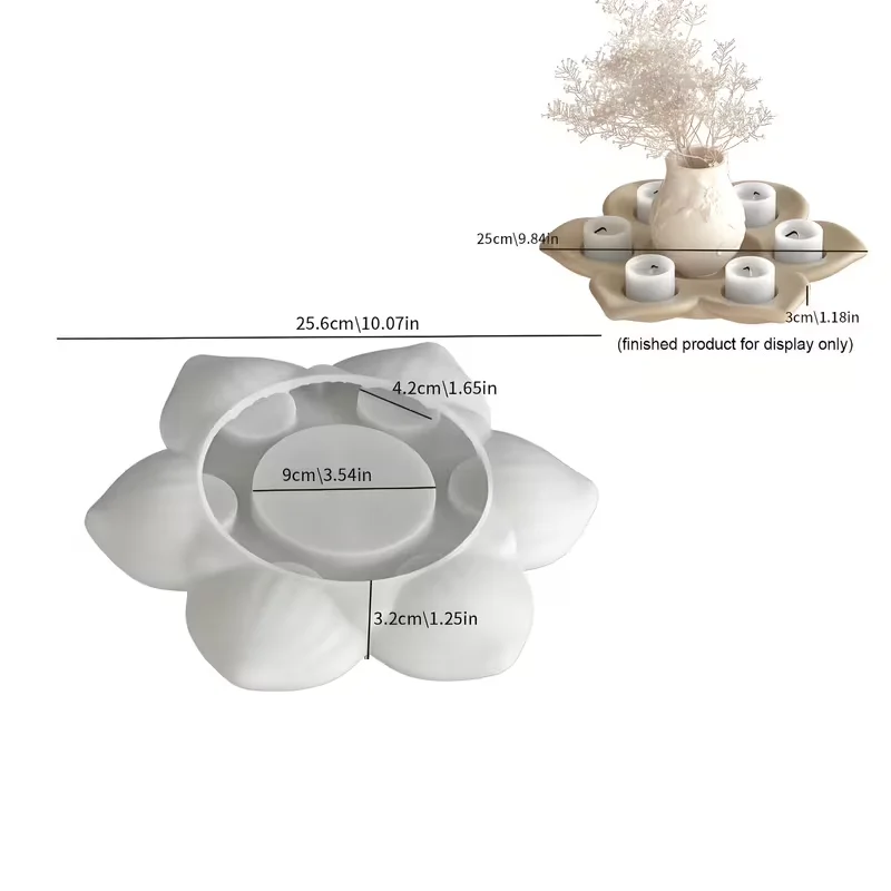 

Многолепестковая 3D форма для подсвечника в форме лотоса, пластырь из смолы для украшения цветов лотоса, для украшения подноса в форме лотоса, смола «сделай сам»