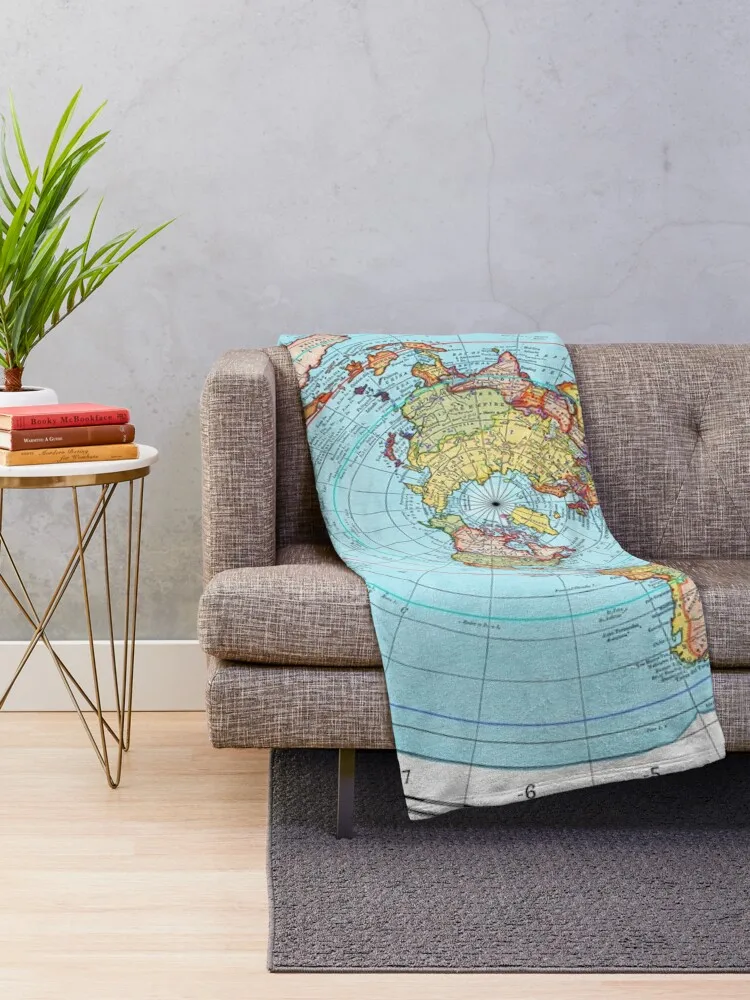 Gleason's New Standard Map of the World (Restored version 2023) Throw Blanket Camping Retros Blankets