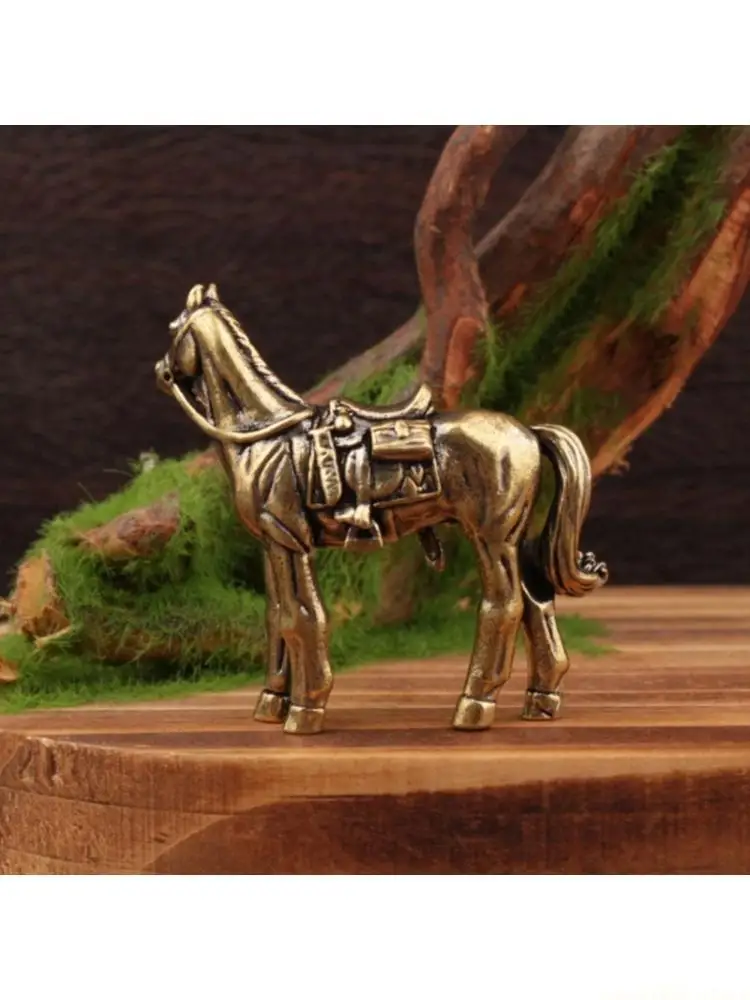 QX2E Horse Statues Positive Energy Good Luck Showpiece Handmade Horse Figurines Sculptures Table Ornament Home Decors Gift